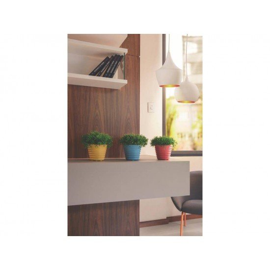 VASOS PARA JARDIM MIMMO EM PLASTICO COM 4 UN 1,7 LITROS CORES CINZA, ROSA, AZUL, AMARELO TRAMONTINA