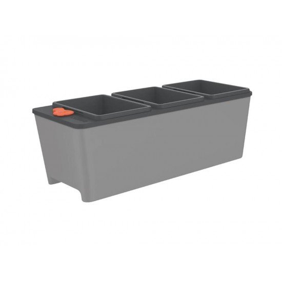 VASO PLASTICO AUTOIRRIGAVEL TRIPLO COR GELO TRAMONTINA