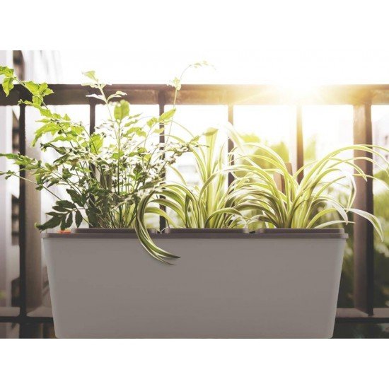 VASO PLASTICO AUTOIRRIGAVEL TRIPLO COR CAFE TRAMONTINA