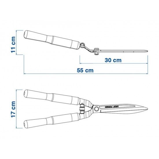 TESOURA PARA CERCA VIVA FORJADA COM LAMINA METALICA RETA CABO DE MADEIRA TRAMONTINA