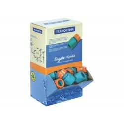 DISPLAY 45 UNI ENGATE RAPIDO EM PLASTICO COM AQUASTOP PARA MANGUEIRA DE 1/2 POLEGADA TRAMONTINA