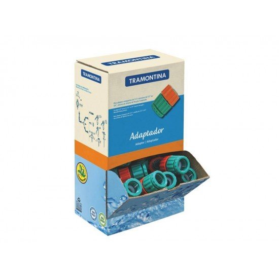 ADAPTADOR PLASTICO COM ENGATE ROSQUEADO PARA JARDIM CAIXA DISPLAY TRAMONTINA