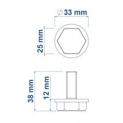 PARAFUSO SEXTAVADO M10X26 MM PARA CORTADOR DE GRAMA CE35M2 E CE35P TRAMONTINA