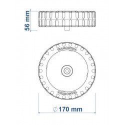 RODA MAIOR E CALOTA PLASTICA (2UN) PARA CORTADOR DE GRAMA CE35P TRAMONTINA