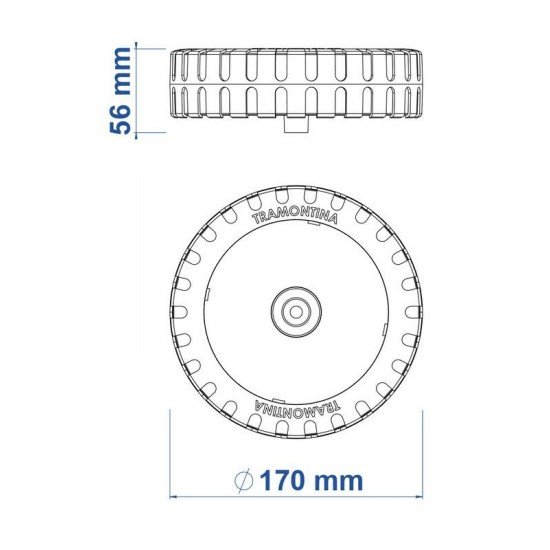 RODA MAIOR E CALOTA PLASTICA (2UN) PARA CORTADOR DE GRAMA CE35P TRAMONTINA
