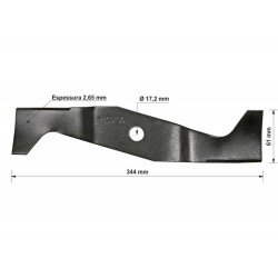 LAMINA DE CORTE EM ACO 2,65 X 350MM PARA CORTADORES DE GRAMA CE35P CE35M E CE35M2 TRAMONTINA