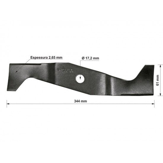 LAMINA DE CORTE EM ACO 2,65 X 350MM PARA CORTADORES DE GRAMA CE35P CE35M E CE35M2 TRAMONTINA