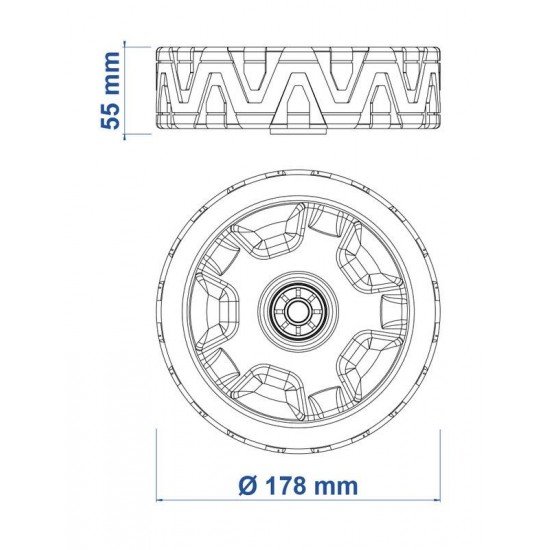 RODA MENOR PARA CORTADOR DE GRAMA CE45M, CC45M E CC50M TRAMONTINA