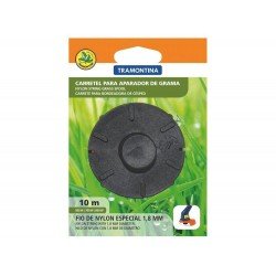 CARRETEL PLASTICO COM 2 FIOS DE NYLON 1.8 MM 10 METROS DE COMPRIMENTO PARA APARADORES TRAMONTINA