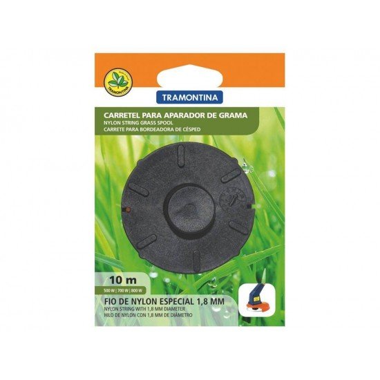 CARRETEL PLASTICO COM 2 FIOS DE NYLON 1.8 MM 10 METROS DE COMPRIMENTO PARA APARADORES TRAMONTINA