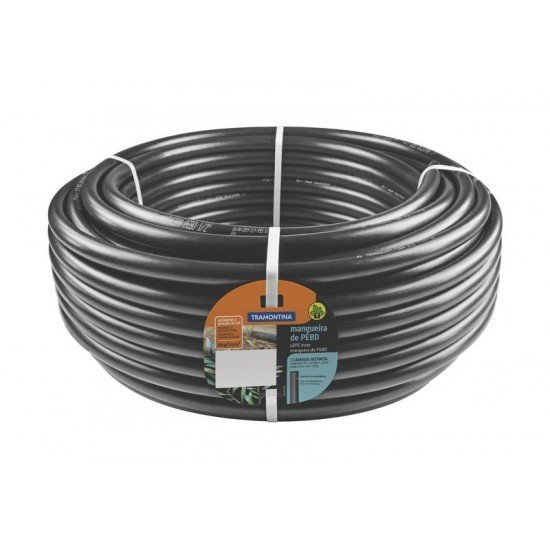 MANGUEIRA PARA IRRIGACAO 1 2 PRETA EM PEBD 1 CAMADA 100 M - 1,5 MM TRAMONTINA
