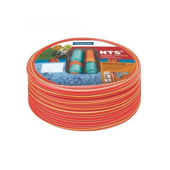 MANGUEIRA NTS ANTITORCAO EM PCV PARA JARDIM DE 1/2 20 METROS COM ACESSORIOS TRAMONTINA