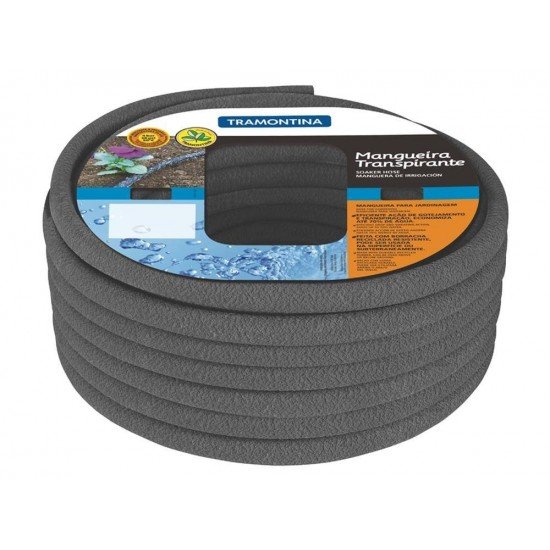 MANGUEIRA TRANSPIRANTE EM PVC PARA JARDIM DE 1/2 COM 15 METROS TRAMONTINA