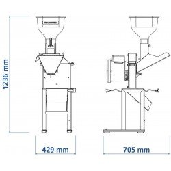 TRITURADOR ELETRICO TRE25 COM MOTOR 2 HP BIVOLT E SAIDA LATERAL TRAMONTINA
