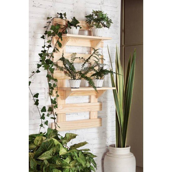 PAINEL TRAMONTINA MODULARE EM MADEIRA PINUS COM ACABAMENTO NATURAL FLOREIRA V PRAT