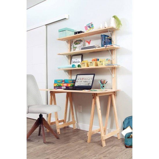 PAINEL TRAMONTINA MODULARE EM MADEIRA PINUS COM ACABAMENTO NATURAL 1200X600X18 CC