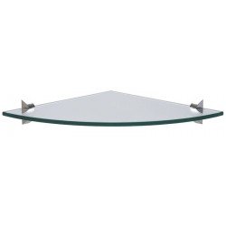 PRATELEIRA DE VIDRO MODELO GLASS CANTO DE 8 MM DE ESPESSURA COM SUPORTE INJETADO TRAMONTINA