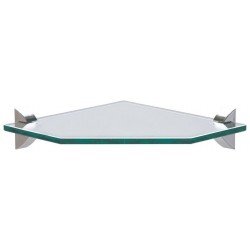 PRATELEIRA DE VIDRO MODELO GLASS QUADRADA DE 8 MM DE ESPESSURA COM SUPORTE INJETADO TRAMONTINA