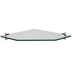 PRATELEIRA DE VIDRO GLASS QUADRA CANTO COM SUPORTE INJETADO 250X250X8MM TRAMONTINA