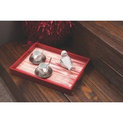 BANDEJA LINHA COLOR MODELO VERMELHA TODA EM MADEIRA COM ACABAMENTO RUSTICO TRAMONTINA