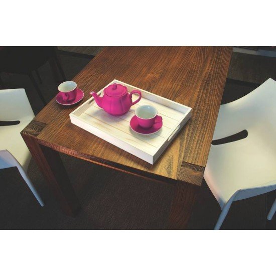 BANDEJA LINHA COLOR MODELO BRANCA TODA EM MADEIRA COM ACABAMENTO RUSTICO TRAMONTINA