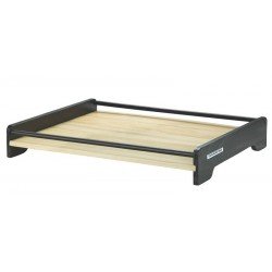 BANDEJA DAILY COM ESTRUTURA EM MADEIRA MACICA COM ACABAMENTO PRETO E VERNIZ COM PES FIXOS TRAMONTINA