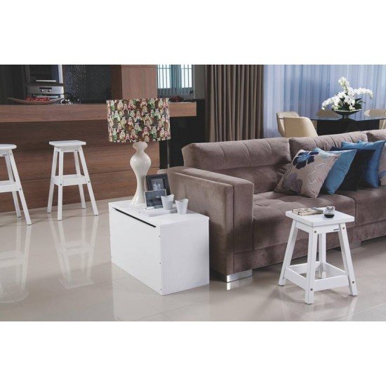 BAU MULTIUSO EM MADEIRA PINUS COM ACABAMENTO NATURAL TRAMONTINA