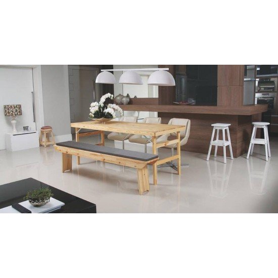 CONJUNTO MESA E BANCOS DOBRAVEIS NATURALLE MADEIRA PINUS C ACABAMENTO NATURAL 2000 MM TRAMONTINA