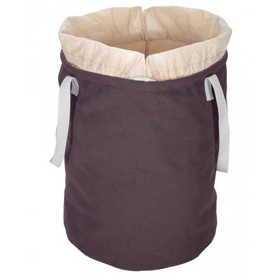 CESTO ORGANIZADOR EM LONA CINZA COM FECHAMENTO À CORDA TRAMONTINA