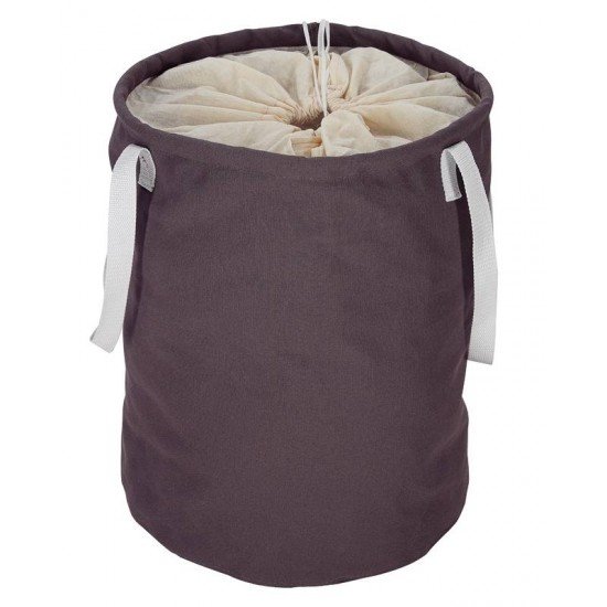 CESTO ORGANIZADOR EM LONA CINZA COM FECHAMENTO À CORDA TRAMONTINA