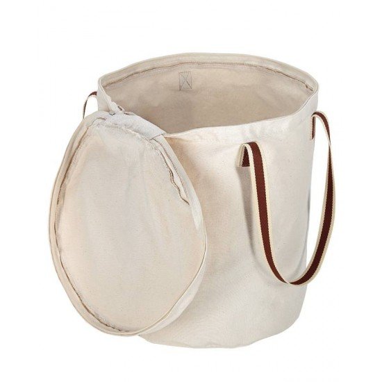 CESTO ORGANIZADOR EM LONA NATURAL COM FECHAMENTO À FECHO TRAMONTINA