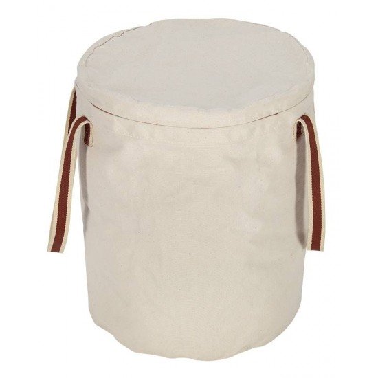 CESTO ORGANIZADOR EM LONA NATURAL COM FECHAMENTO À FECHO TRAMONTINA