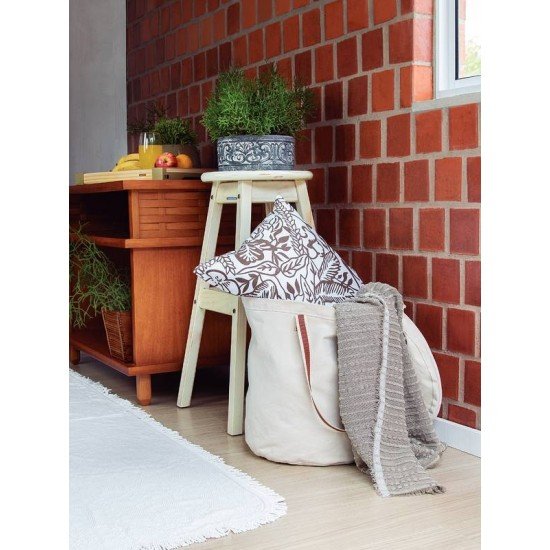 CESTO ORGANIZADOR EM LONA NATURAL COM FECHAMENTO À FECHO TRAMONTINA