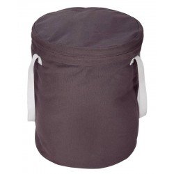 CESTO ORGANIZADOR EM LONA CINZA COM FECHAMENTO À FECHO TRAMONTINA