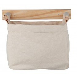 ORGANIZADOR DE PAREDE EM LONA NATURAL COM SUPORTE DE MADEIRA TRAMONTINA