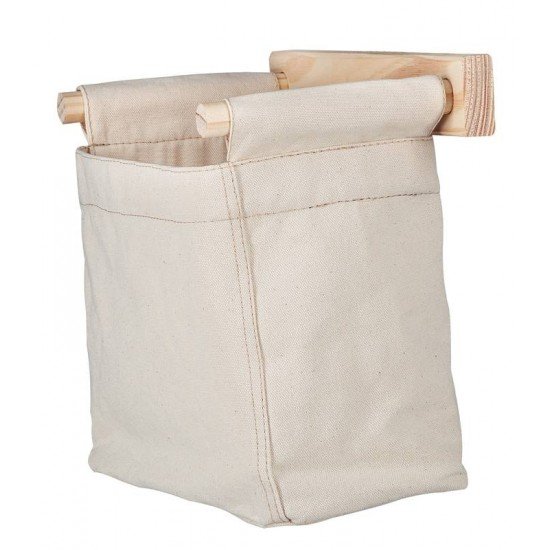 ORGANIZADOR DE PAREDE EM LONA NATURAL COM SUPORTE DE MADEIRA TRAMONTINA