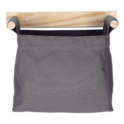 ORGANIZADOR DE PAREDE EM LONA CINZA COM SUPORTE DE MADEIRA TRAMONTINA