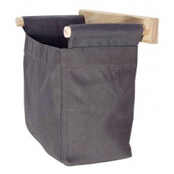 ORGANIZADOR DE PAREDE EM LONA CINZA COM SUPORTE DE MADEIRA TRAMONTINA