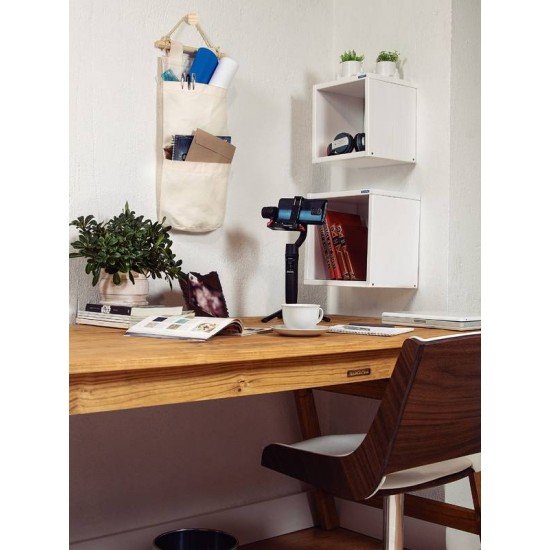 ORGANIZADOR TRAMONTINA EM LONA NATURAL COM 2 BOLSOS E CORDA PARA PENDURAR