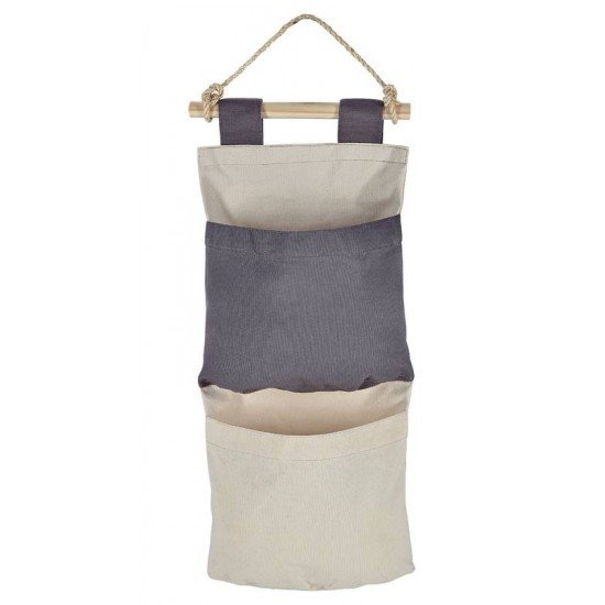 ORGANIZADOR TRAMONTINA EM LONA COM 2 BOLSOS E CORDA PARA PENDURAR