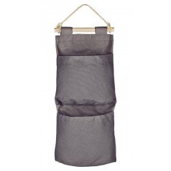 ORGANIZADOR TRAMONTINA EM LONA CINZA COM 2 BOLSOS E CORDA PARA PENDURAR