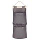 ORGANIZADOR TRAMONTINA EM LONA CINZA COM 2 BOLSOS E CORDA PARA PENDURAR