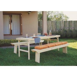 BANCO DE MADEIRA NATURALLE DOBRAVEL EM MADEIRA PINUS COM ACABAMENTO BRANCO 2000 MM TRAMONTINA