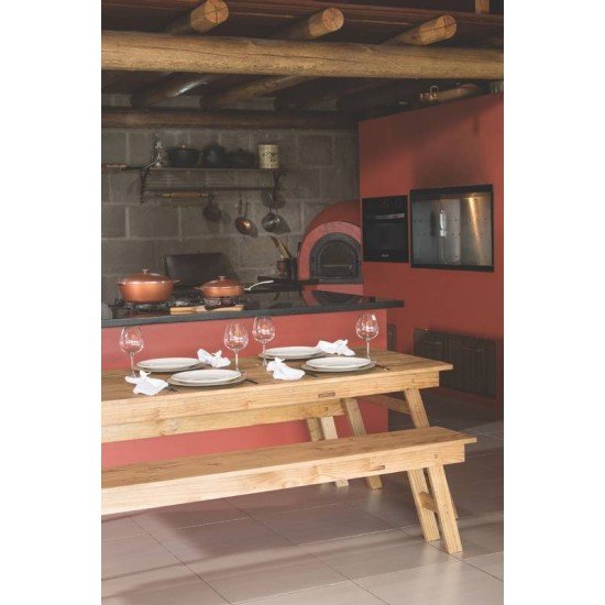 BANCO DOBRAVEL NATURALLE COM TINGIMENTO RUSTICO TRAMONTINA