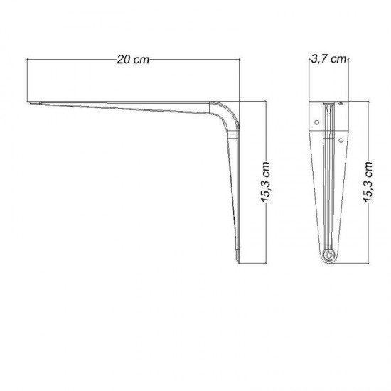 SUPORTE CURVO TRAMONTINA EM AÇO COM ACABAMENTO EM PINTURA EPÓXI COR BRANCA 153 MM
