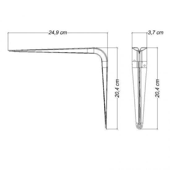 SUPORTE CURVO TRAMONTINA EM AÇO COM ACABAMENTO EM PINTURA EPÓXI COR BRANCA 200 MM