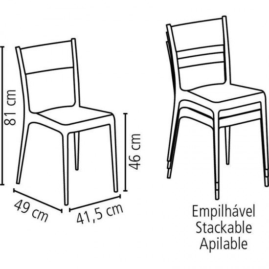 CADEIRA PLASTICA MONOBLOCO DIANA AMARELA