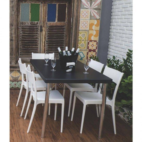 CADEIRA PLASTICA MONOBLOCO DIANA PRETA