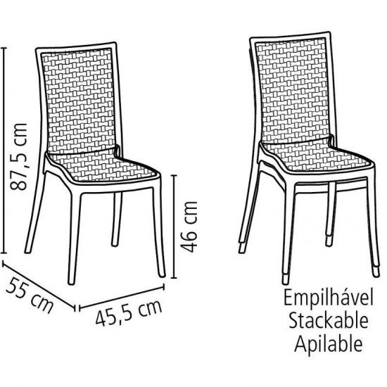 CADEIRA PLASTICA MONOBLOCO LAURA VERMELHA