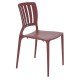 CADEIRA PLASTICA MONOBLOCO SOFIA MARSALA ENCOSTO VAZADO VERTICAL